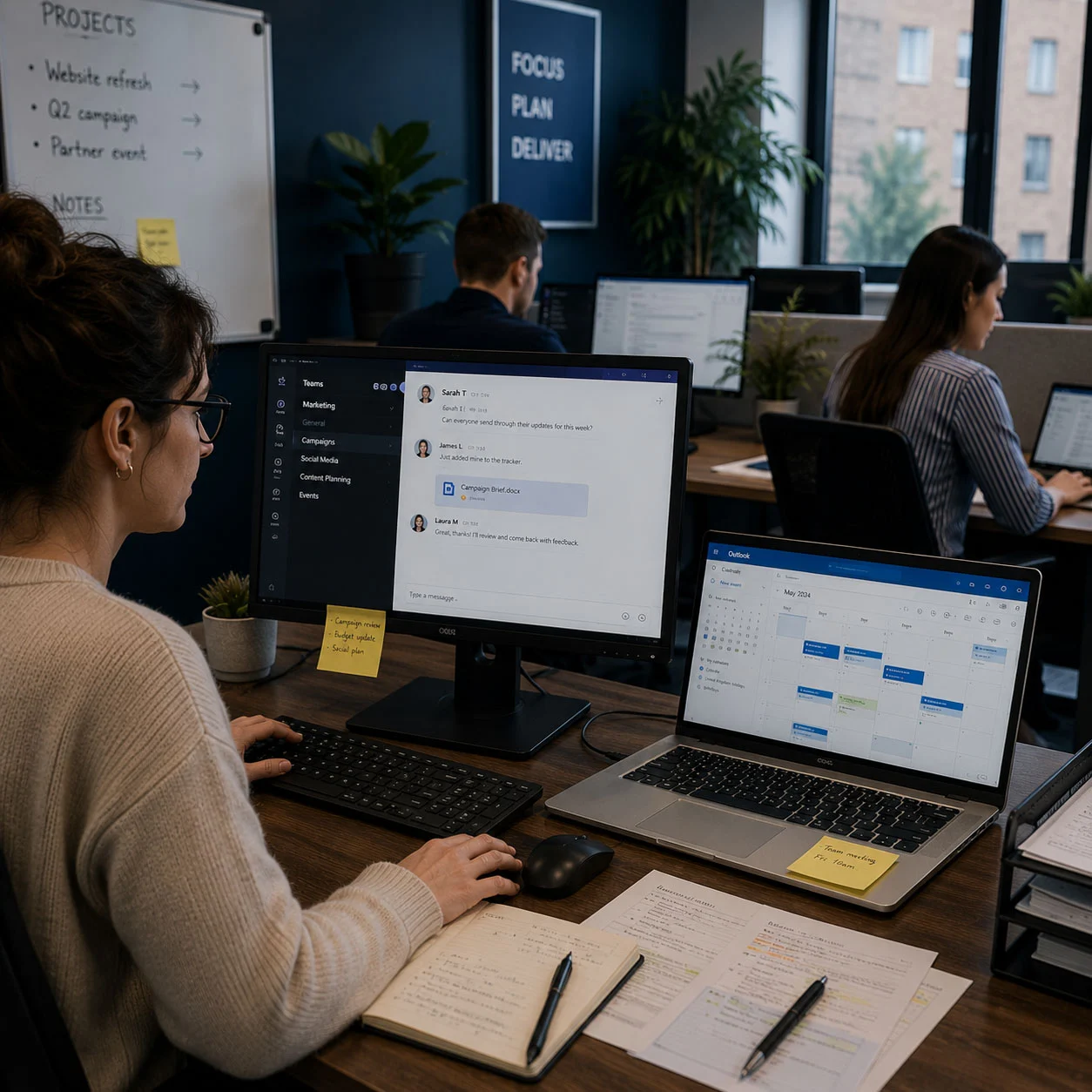 Business improving productivity and collaboration with an existing Microsoft 365 setup