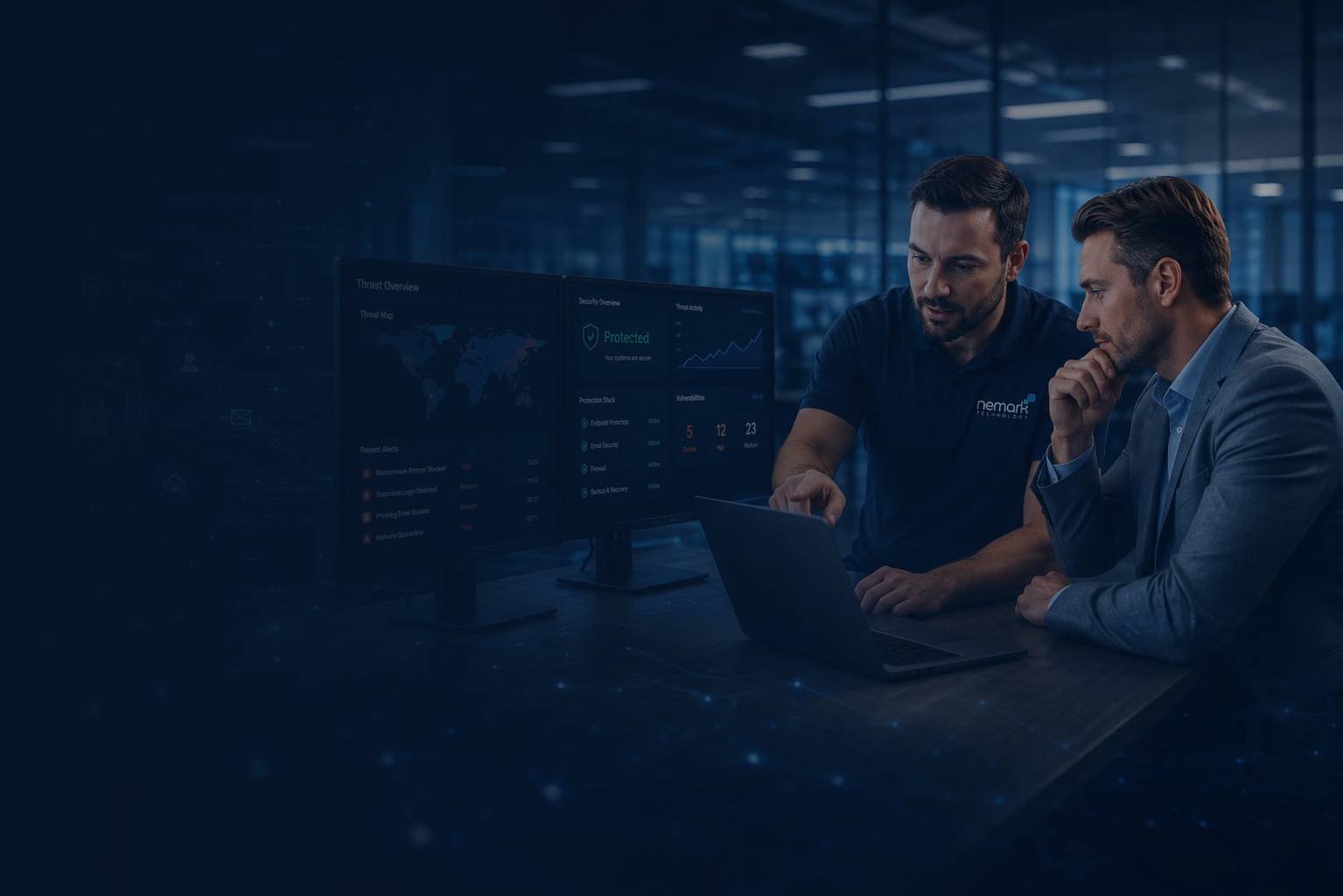 Business cyber security monitoring and threat protection services for modern businesses