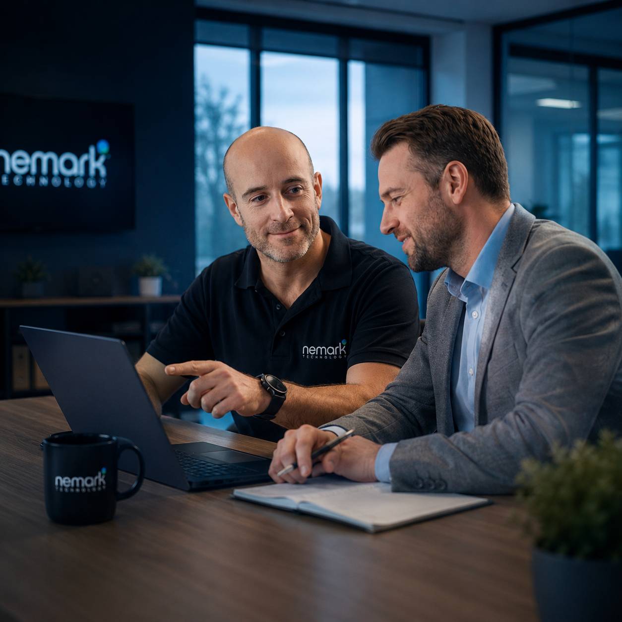 Nemark engineer providing trusted IT support and technology guidance to a business client